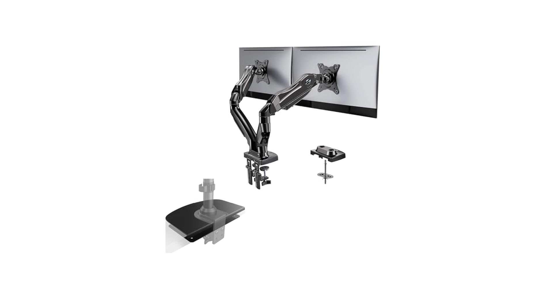 PC周辺機器 Dual Monitor Articulating Desk Mount Arm Amazon.com: HUANUO Dual Monitor Stand - Full Adjustable